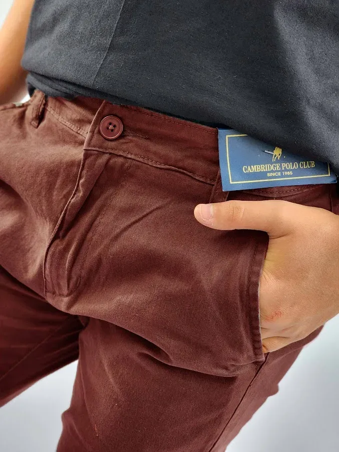 Pantalón Cambridge Polo Club para  muchacho color vino