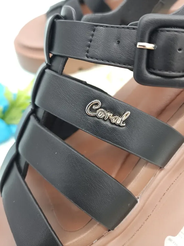 Sandalias Coral para dama Cleopatra 2 Black Brown Pu