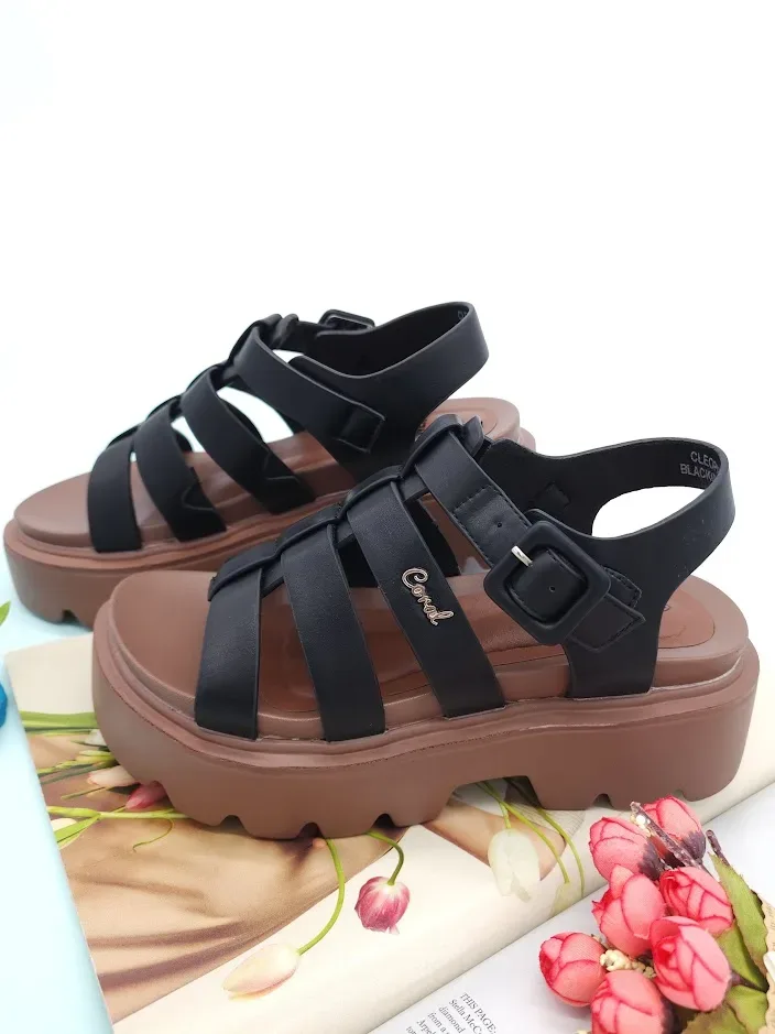 Sandalias Coral para dama Cleopatra 2 Black Brown Pu