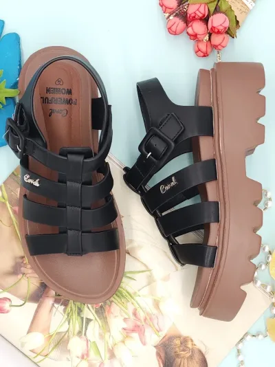 Sandalias Coral para dama Cleopatra 2 Black Brown Pu
