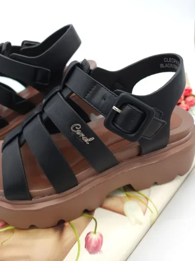 Sandalias Coral para dama Cleopatra 2 Black Brown Pu