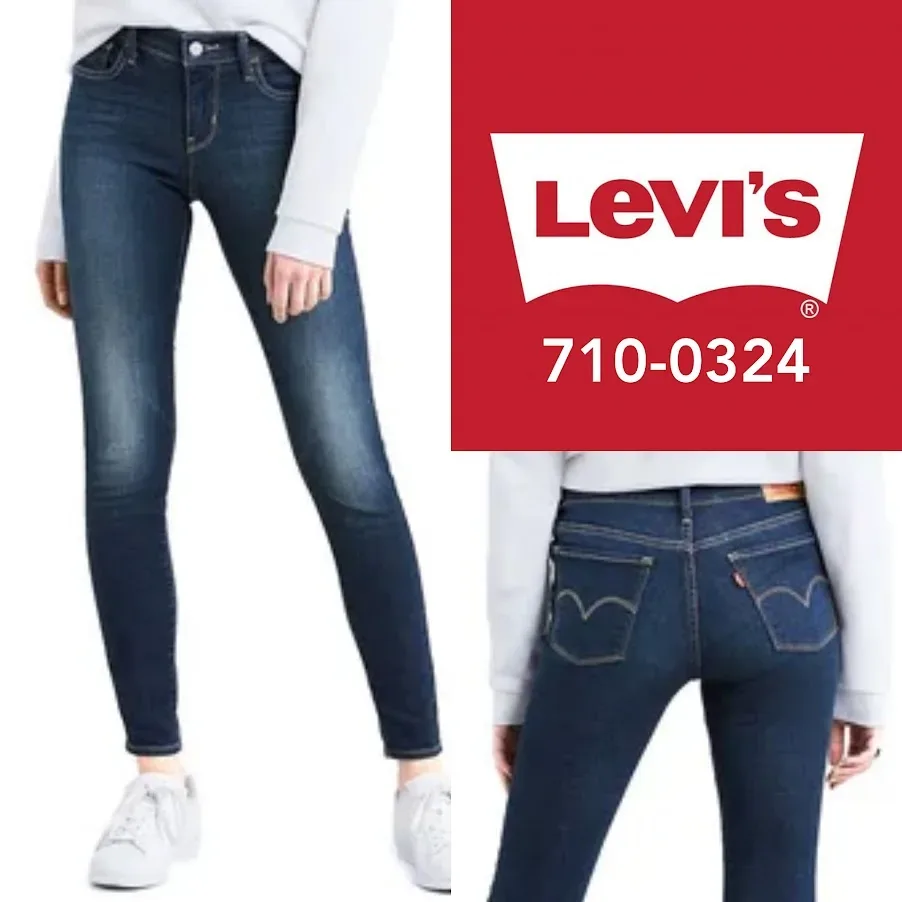 Jeans para dama Levis 710-0324 super skinny color azul