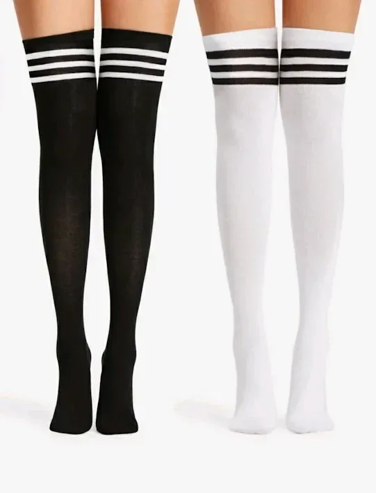 Medias para dama color blanco y negro