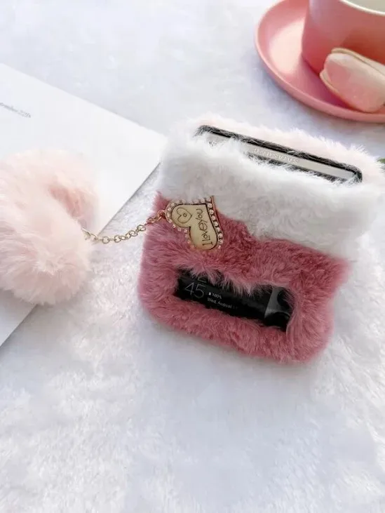 Funda para celular con contextura de peluche Rosa