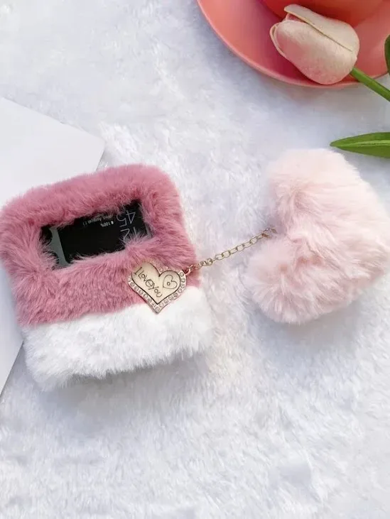 Funda para celular con contextura de peluche Rosa