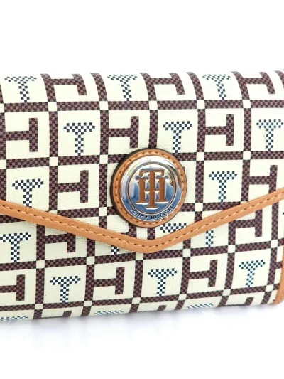 Cartera Tommy Hilfiger color beige y café