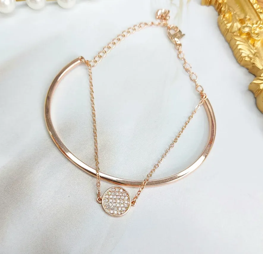 Brazalete de plata 925 para dama color oro rosa
