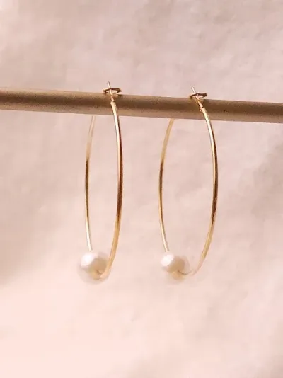Argollas para dama de fantasía con detalle de perla
