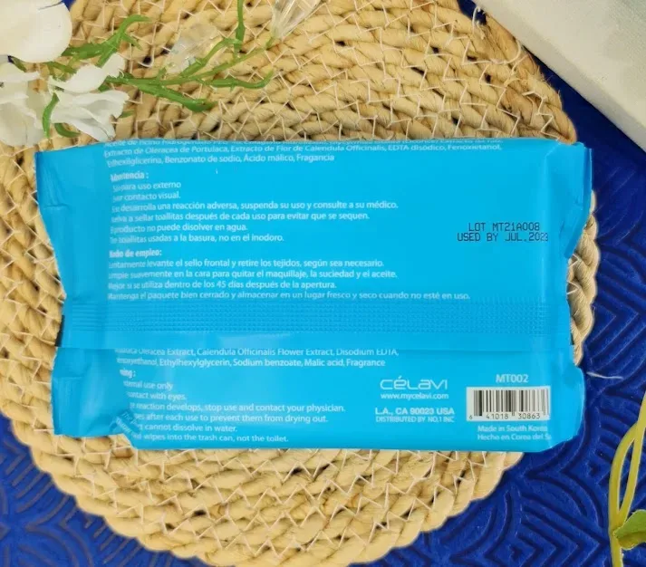 Toallitas limpiadoras desmaquillantes colágeno activado Célavi