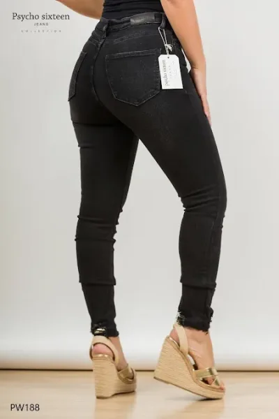 Jeans Psycho Sixteen para dama #PW188 color negro