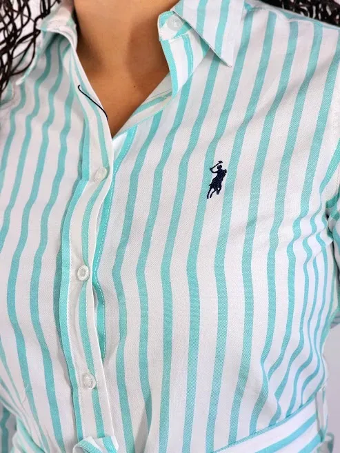 Vestido Cambridge Polo Club para dama diseño a rayas color menta