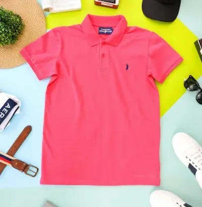 Camiseta Cambridge Polo Club para caballero color rosado PC-02537