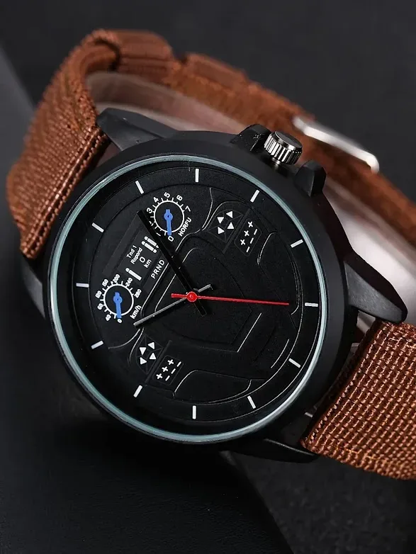 Reloj para caballero cuarzo puntero redondo con tira de malla con 3 piezas pulsera
