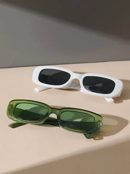 Set de lentes para dama con marco color blanco y verde