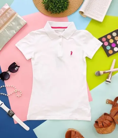 Camiseta Polo Cambridge Club para dama color blanco