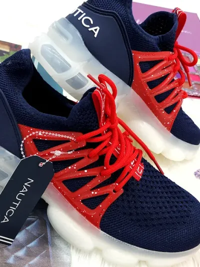 Tenis Nautica para dama color azul con rojo