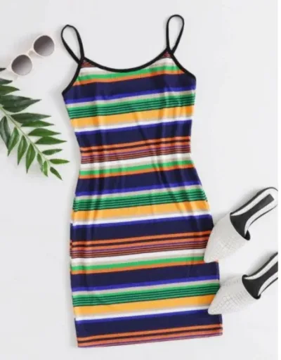 Vestido para dama de rayas multicolor