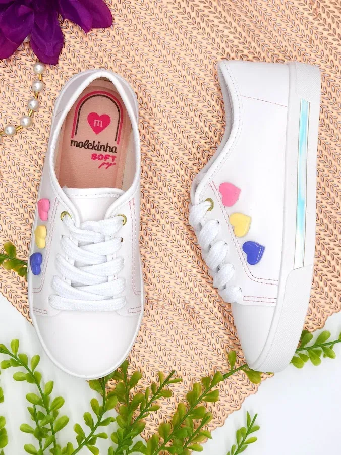 Tenis Molekinha para niña color blanco