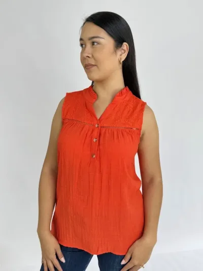 Blusa color naranja para Dama