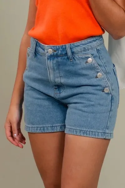 Short Estivaneli para Dama BLS-4097 color celeste
