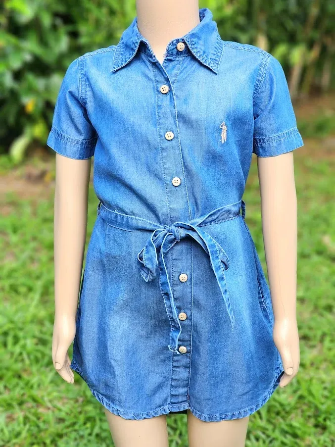 Vestido Cambridge Polo Club azul para niña