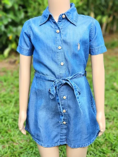 Vestido Cambridge Polo Club azul para niña