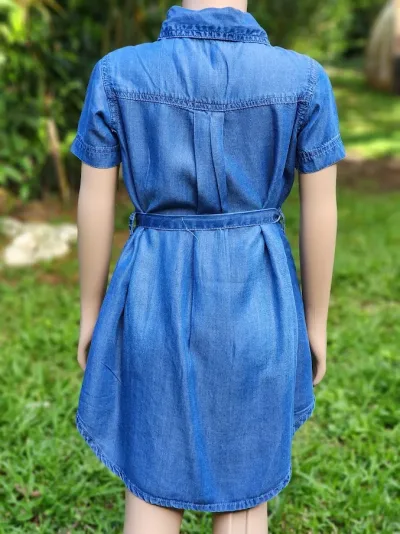 Vestido Cambridge Polo Club azul para niña