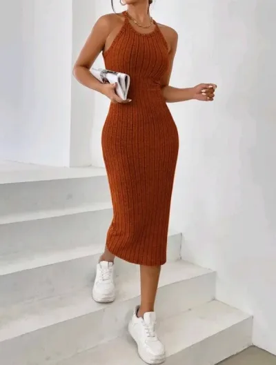 Vestido para dama color marrón