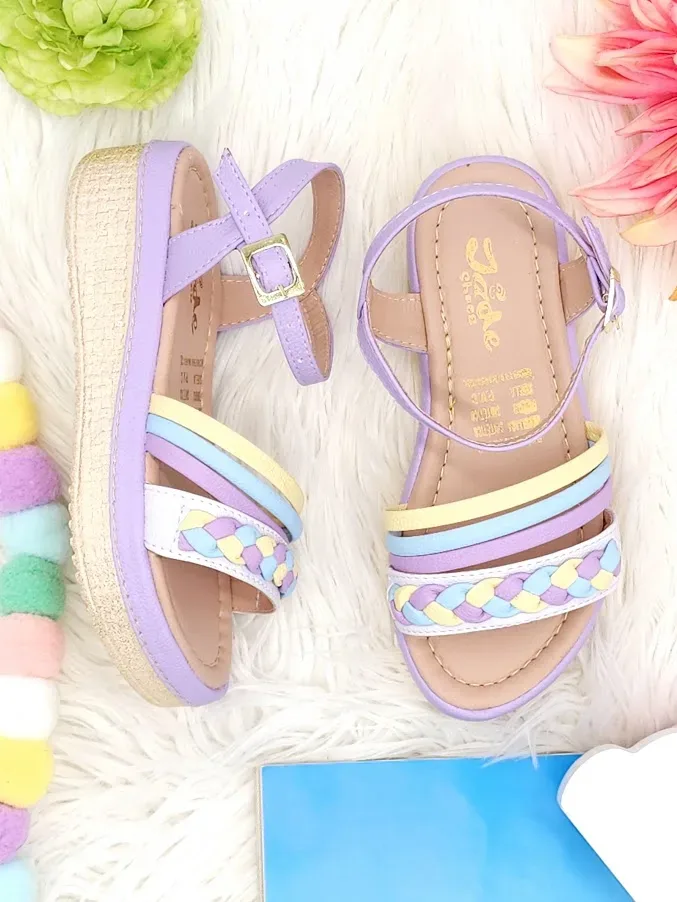 Sandalias colombianas para niña color lila C-06