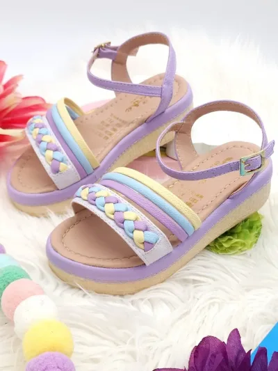 Sandalias colombianas para niña color lila C-06