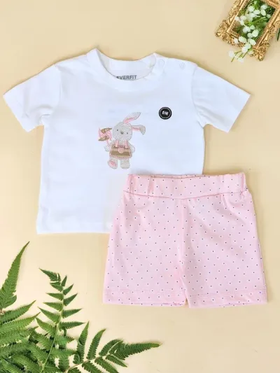 Conjunto Everfit para niña 16350S #ROSA Y BLANCO