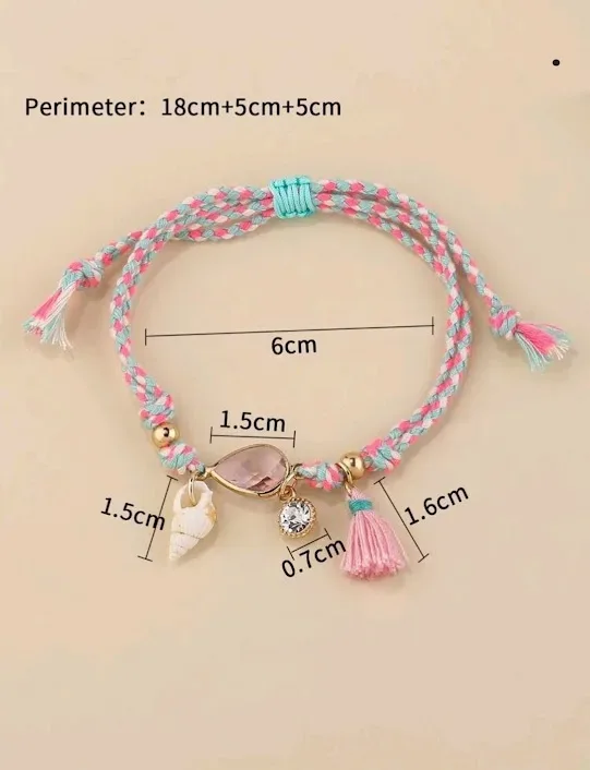Pulsera tobillera para dama multicolor