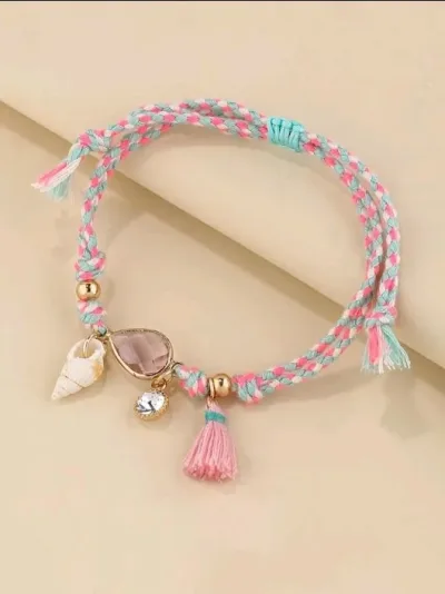 Pulsera tobillera para dama multicolor