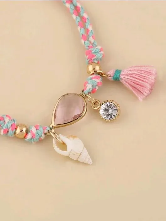 Pulsera tobillera para dama multicolor