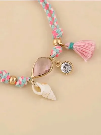 Pulsera tobillera para dama multicolor