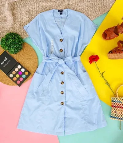 Vestido U.S Polo para dama color celeste