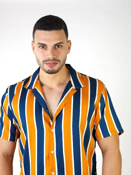 Camisa para caballero diseño rayas multicolor