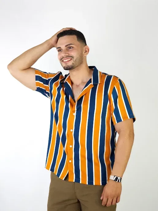 Camisa para caballero diseño rayas multicolor