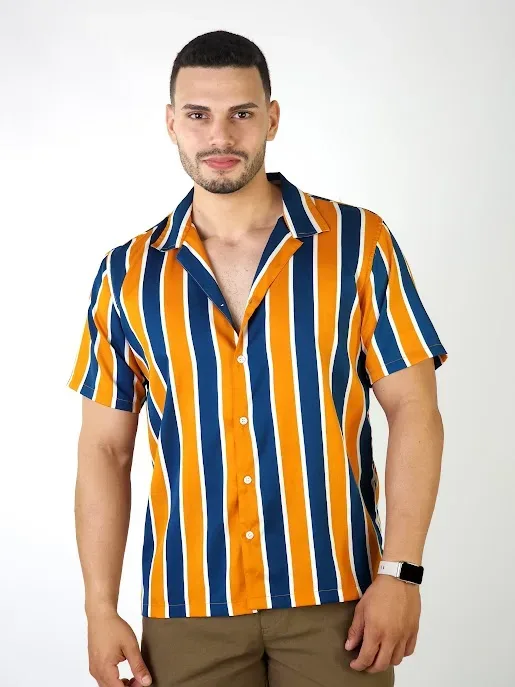 Camisa para caballero diseño rayas multicolor