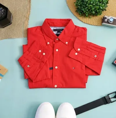 Camisa Tommy Hilfiger para caballero color rojo