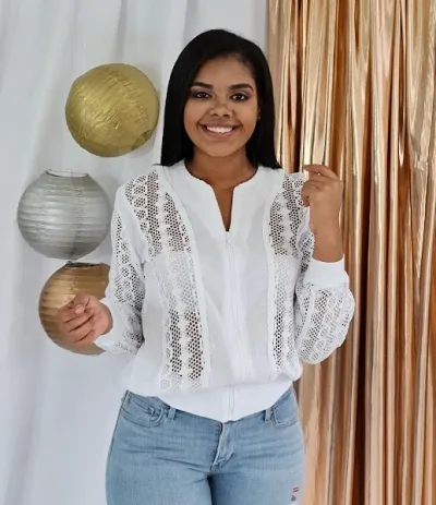 Abrigo Cotton Natural para dama color blanco