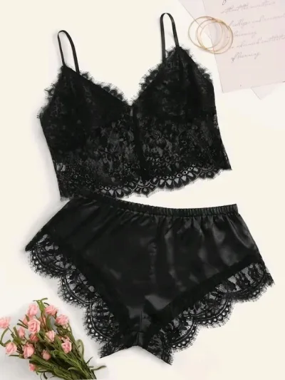 Conjunto de lencería para dama color negro