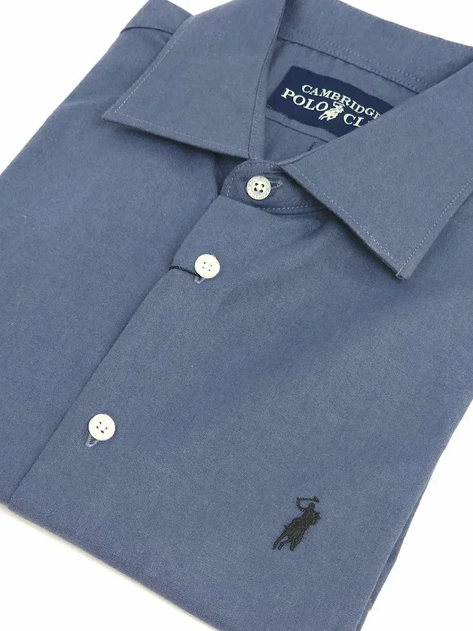 Camisa Cambridge Polo Club para caballero color azul grisaceo