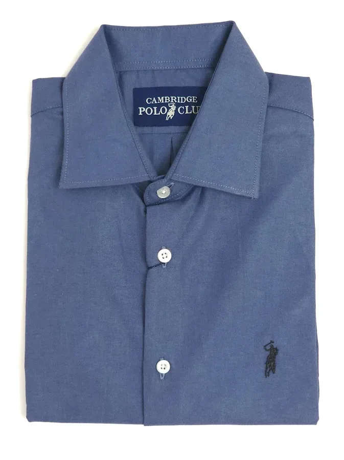 Camisa Cambridge Polo Club para caballero color azul grisaceo