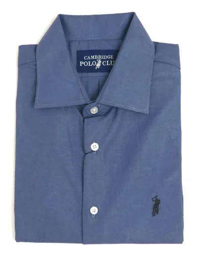 Camisa Cambridge Polo Club para caballero color azul grisaceo