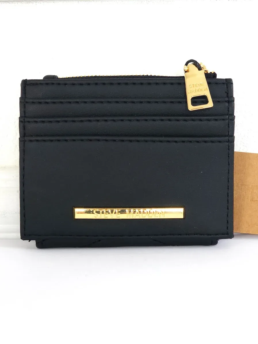 Tarjetero Steve Madden para dama color negro