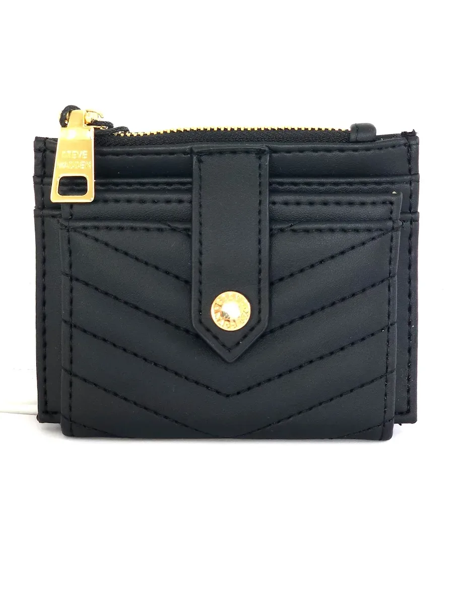 Tarjetero Steve Madden para dama color negro