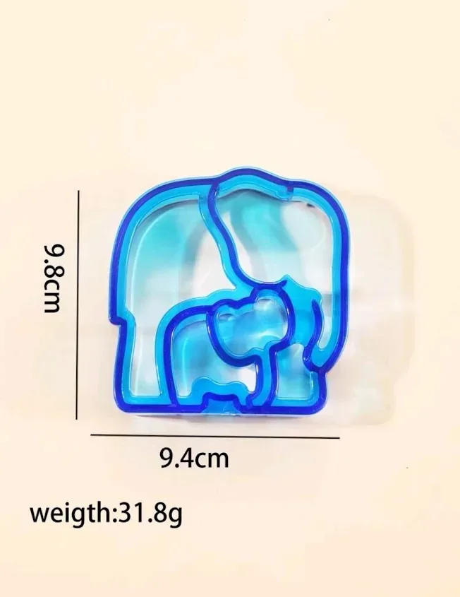 1 Pieza de molde cortador en forma de elefante