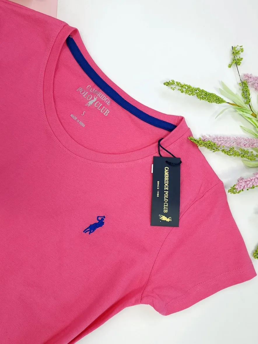 Camiseta Polo cambrige para dama color fucsia
