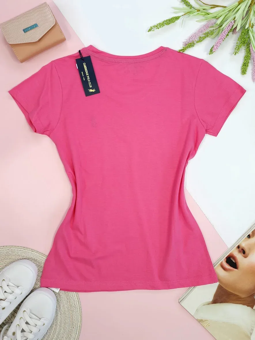 Camiseta Polo cambrige para dama color fucsia